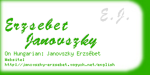 erzsebet janovszky business card